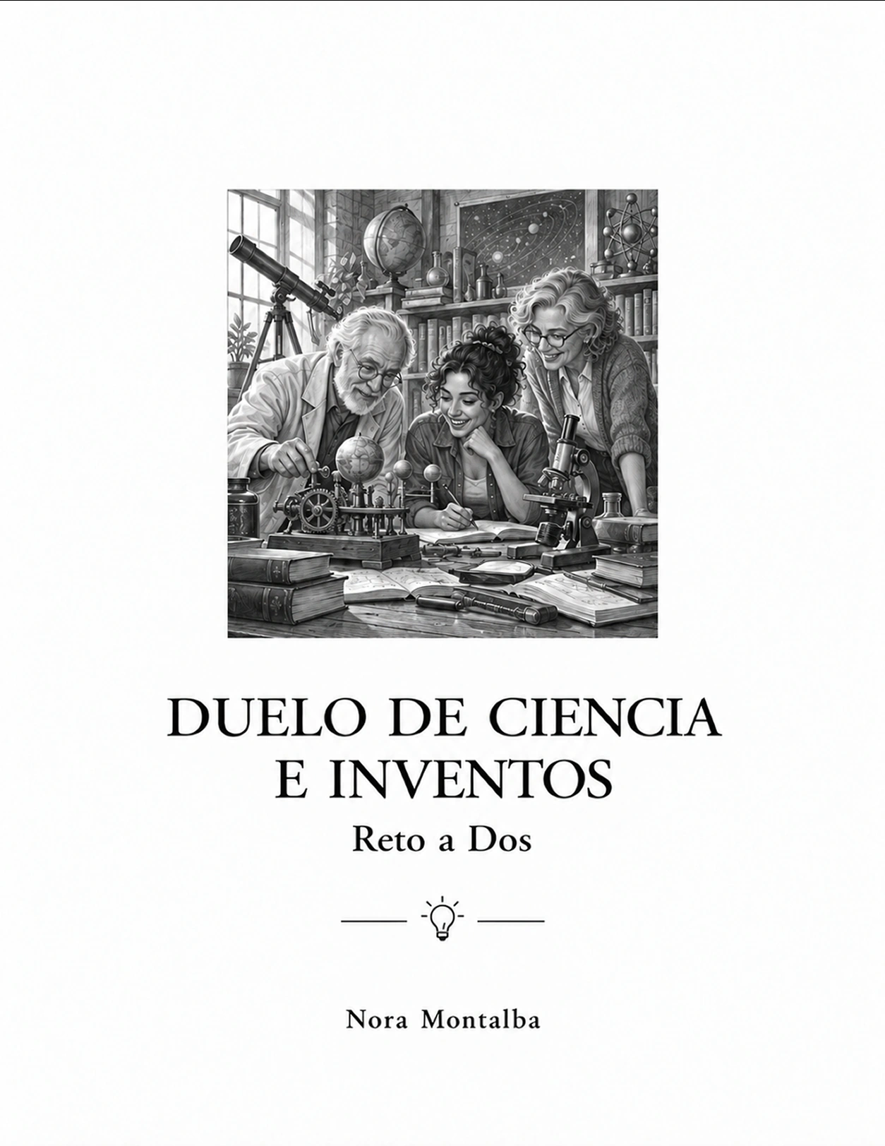 Portadilla provisional del libro Duelo de Ciencia e Inventos