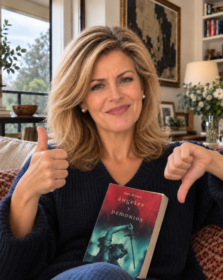 Nora Montalba con el libro Ángeles y demonios